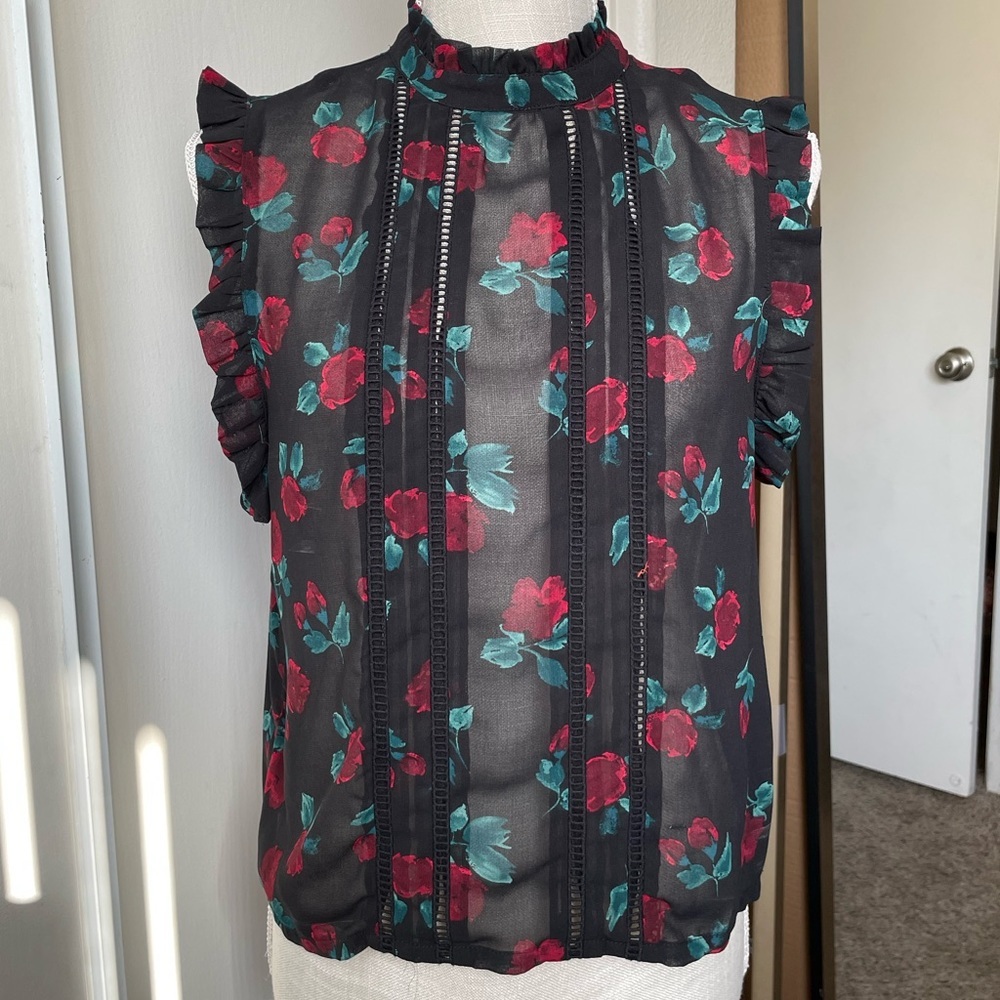 Forever21 sheer floral blouse